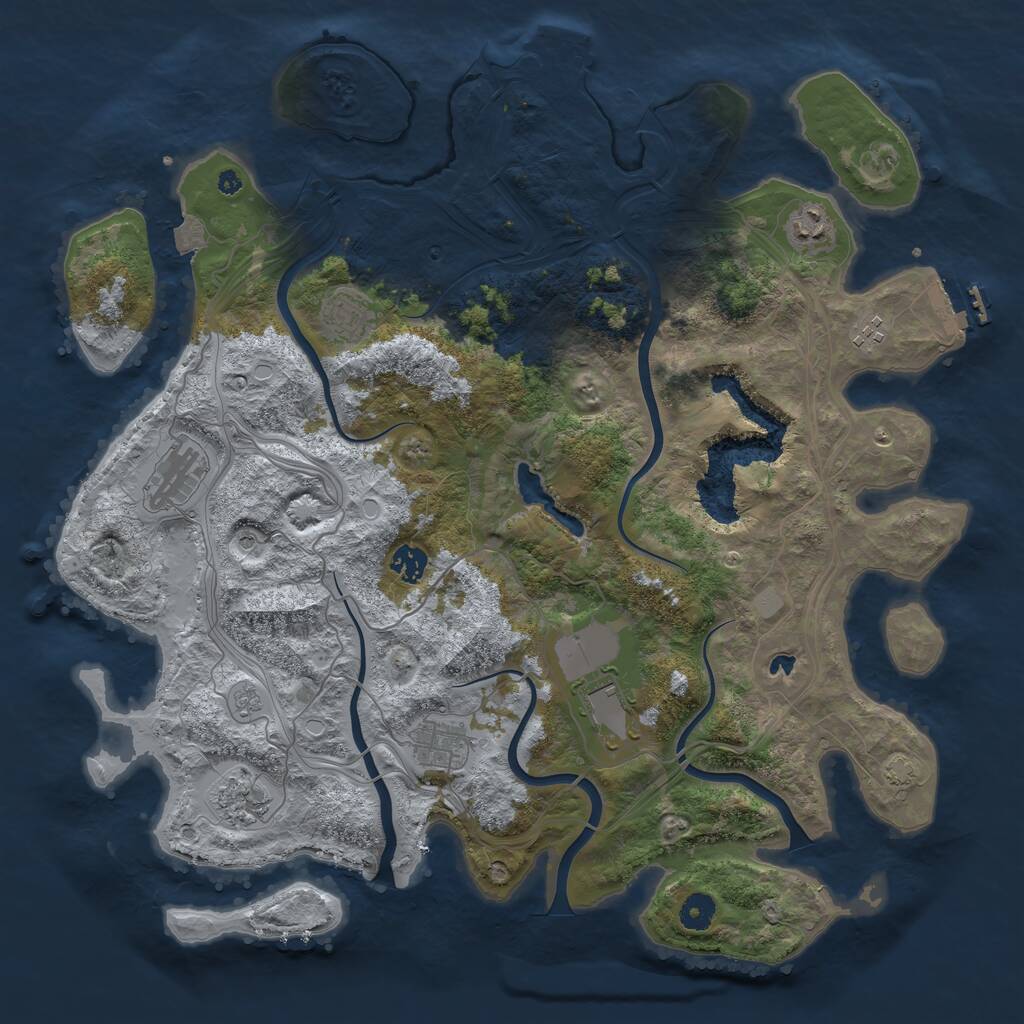 Rust Map: Procedural Map, Size: 4250, Seed: 980557620, 14 Monuments