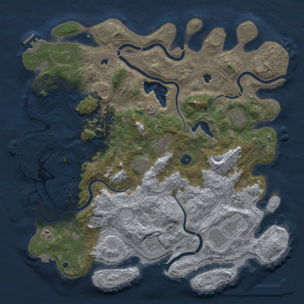 Rust Map: Procedural Map, Size: 4500, Seed: 196070325, 16 Monuments
