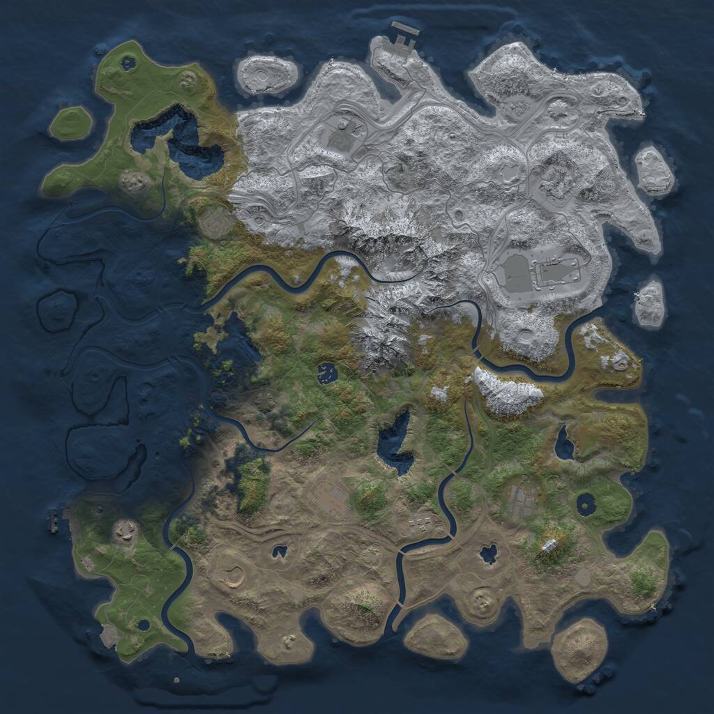 Rust Map: Procedural Map, Size: 5000, Seed: 134336871, 16 Monuments