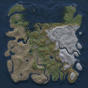 Thumbnail Rust Map: Procedural Map, Size: 4500, Seed: 995837093, 16 Monuments