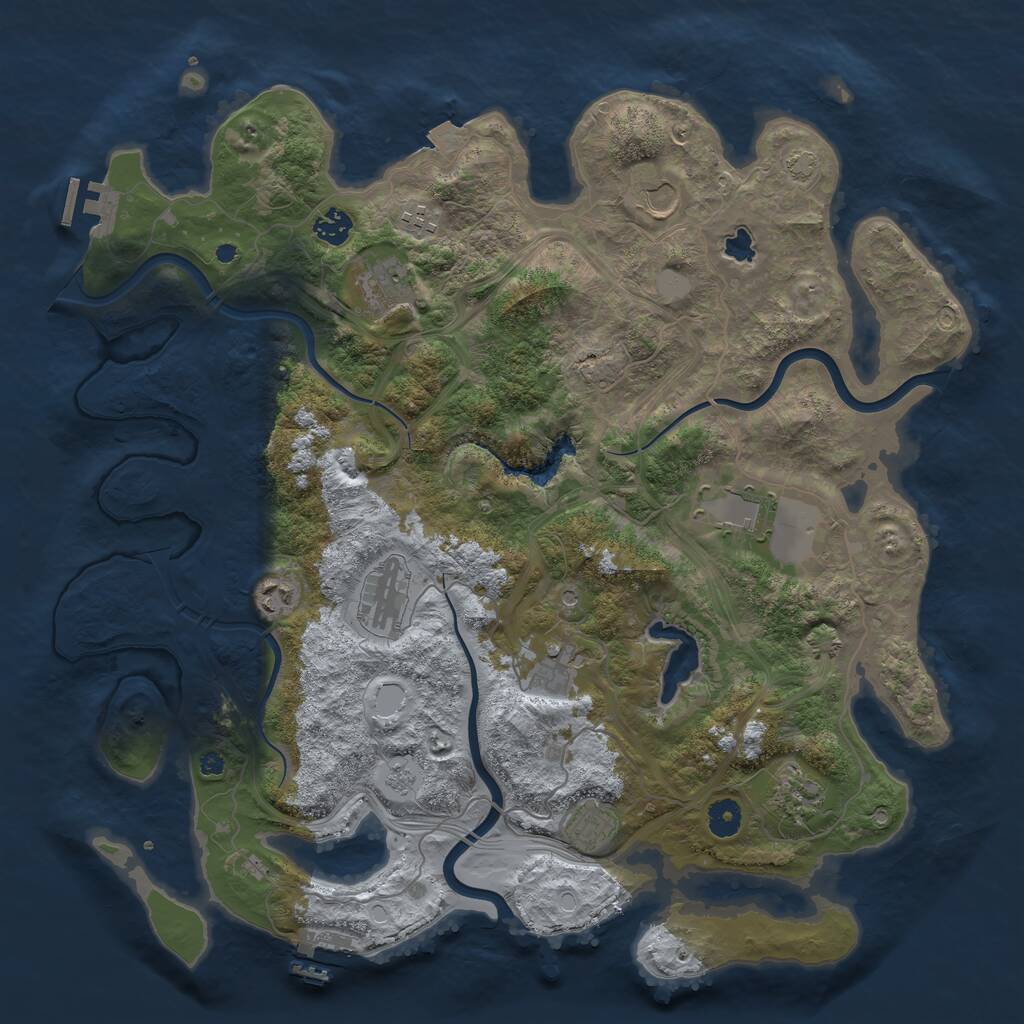 Rust Map: Procedural Map, Size: 4250, Seed: 253469457, 16 Monuments