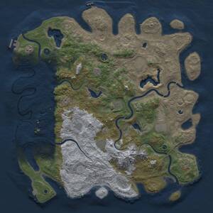 Thumbnail Rust Map: Procedural Map, Size: 5000, Seed: 1267421, 17 Monuments