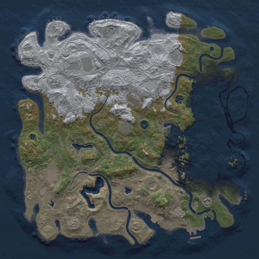 Rust Map: Procedural Map, Size: 4800, Seed: 1720984175, 16 Monuments