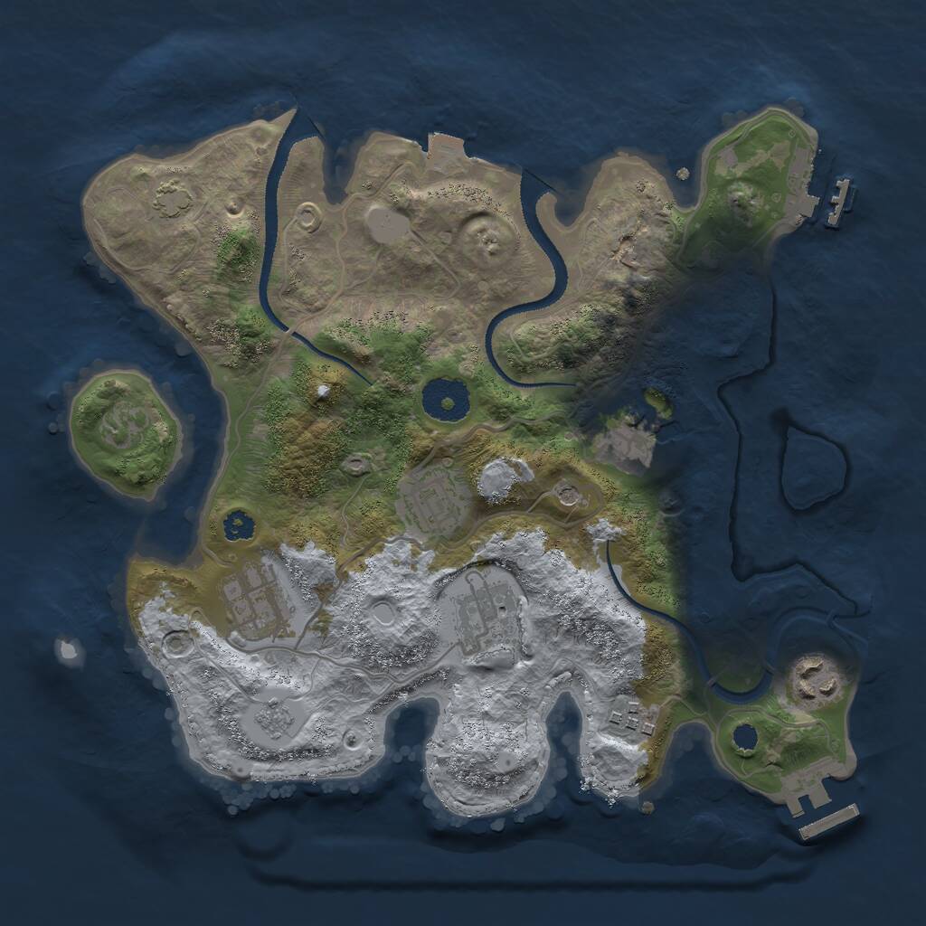 Rust Map: Procedural Map, Size: 3000, Seed: 13420911, 12 Monuments