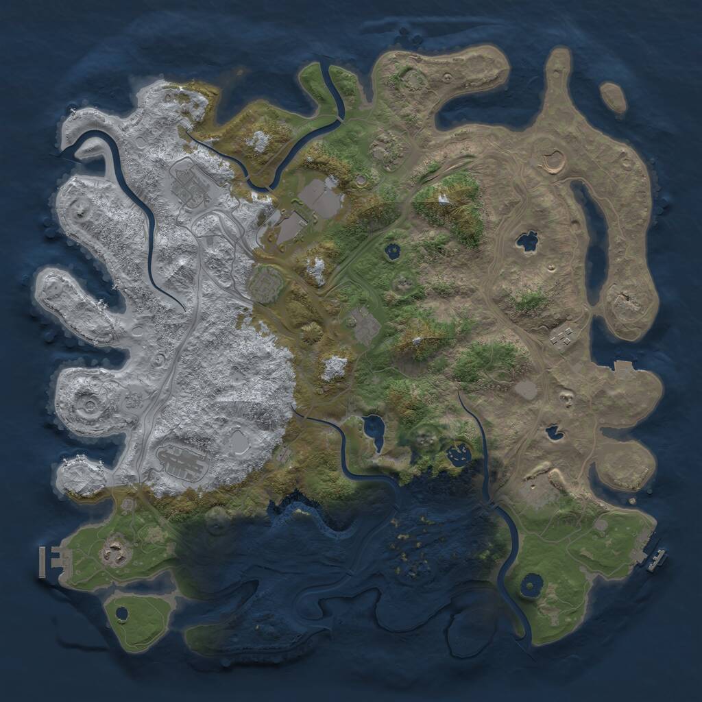 Rust Map: Procedural Map, Size: 4500, Seed: 15876, 17 Monuments