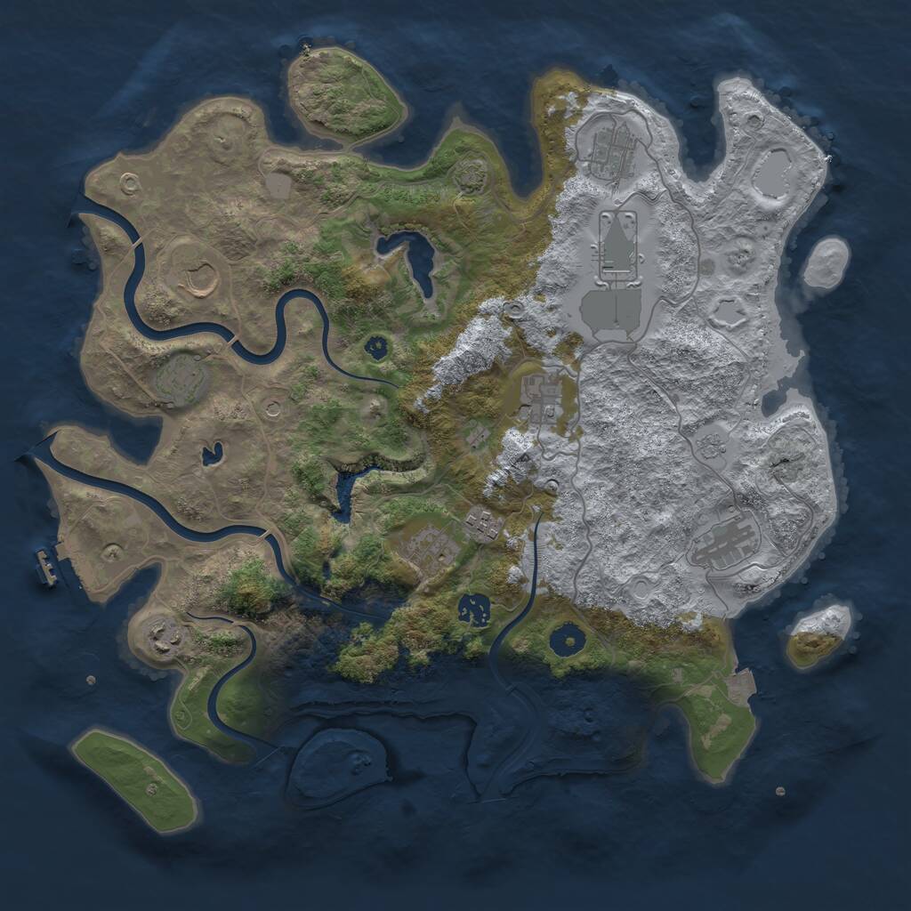 Rust Map: Procedural Map, Size: 4000, Seed: 420242024, 15 Monuments