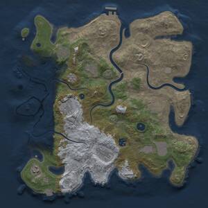 Thumbnail Rust Map: Procedural Map, Size: 3750, Seed: 973174846, 16 Monuments