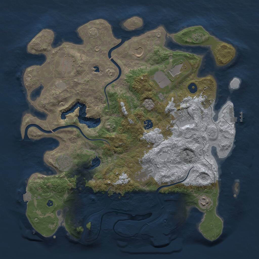 Rust Map: Procedural Map, Size: 4000, Seed: 1727740293, 15 Monuments