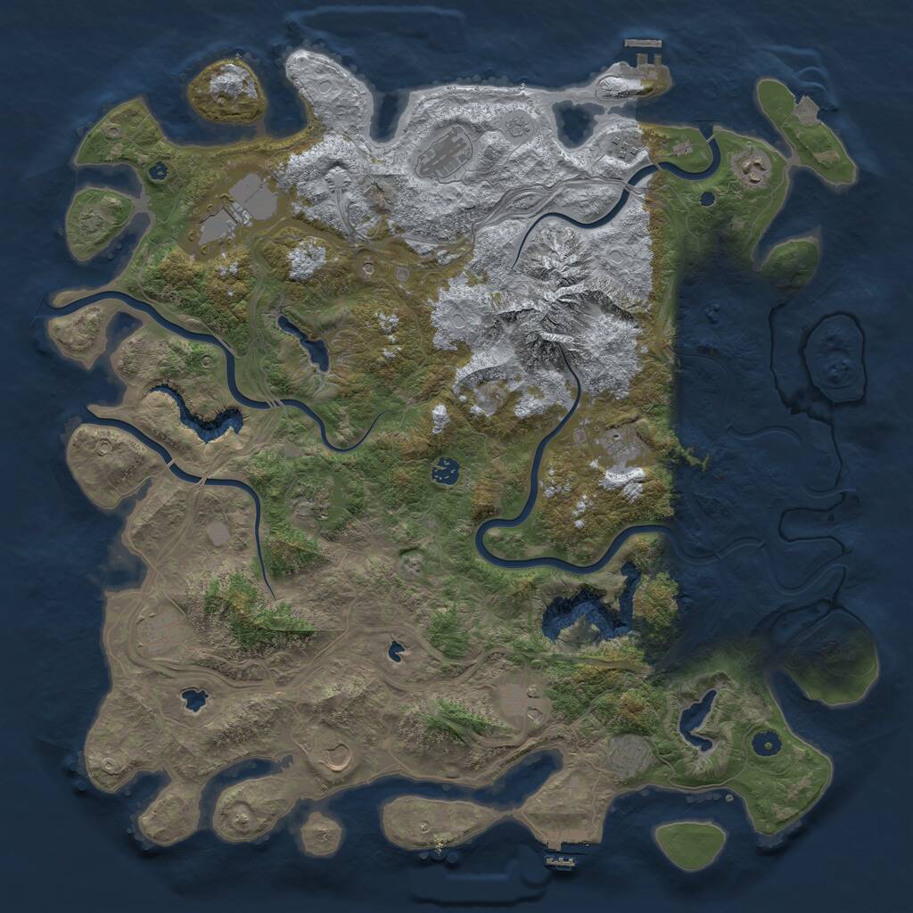 Rust Map: Procedural Map, Size: 5000, Seed: 581300609, 17 Monuments
