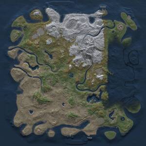 Thumbnail Rust Map: Procedural Map, Size: 5000, Seed: 581300609, 17 Monuments