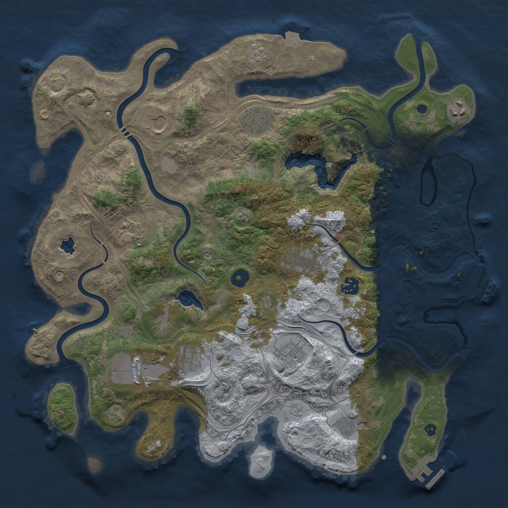 Rust Map: Procedural Map, Size: 4250, Seed: 1543378752, 17 Monuments