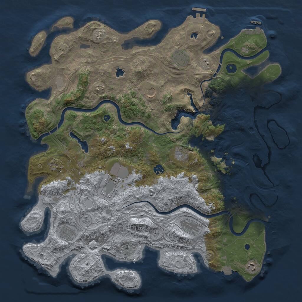 Rust Map: Procedural Map, Size: 4500, Seed: 1535852968, 16 Monuments
