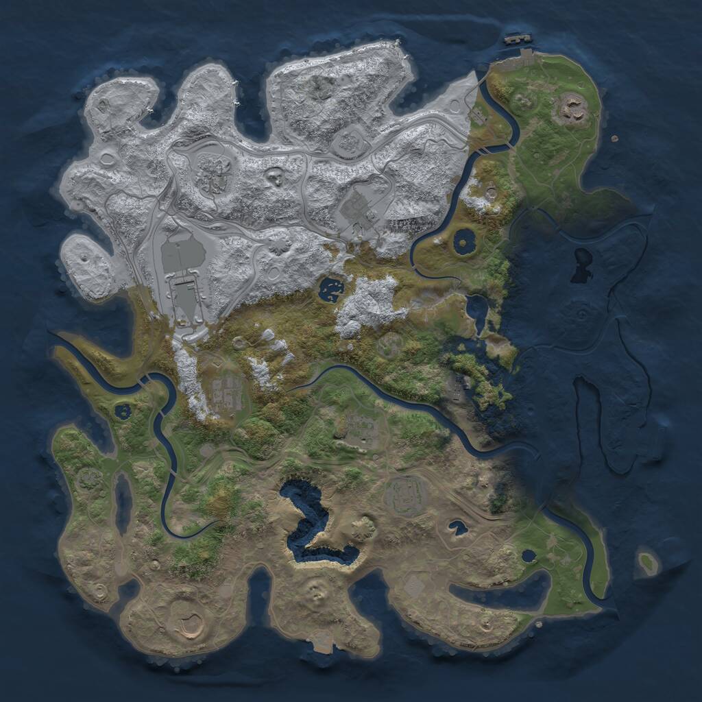 Rust Map: Procedural Map, Size: 4250, Seed: 78456894, 16 Monuments