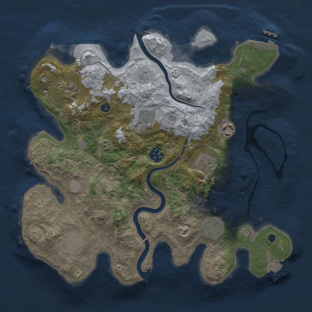 Rust Map: Procedural Map, Size: 3300, Seed: 1447193734, 13 Monuments