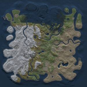 Thumbnail Rust Map: Procedural Map, Size: 5000, Seed: 29454, 16 Monuments