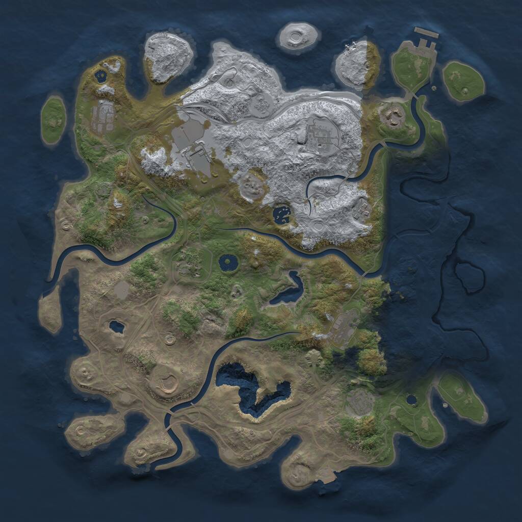 Rust Map: Procedural Map, Size: 4250, Seed: 3072025, 15 Monuments