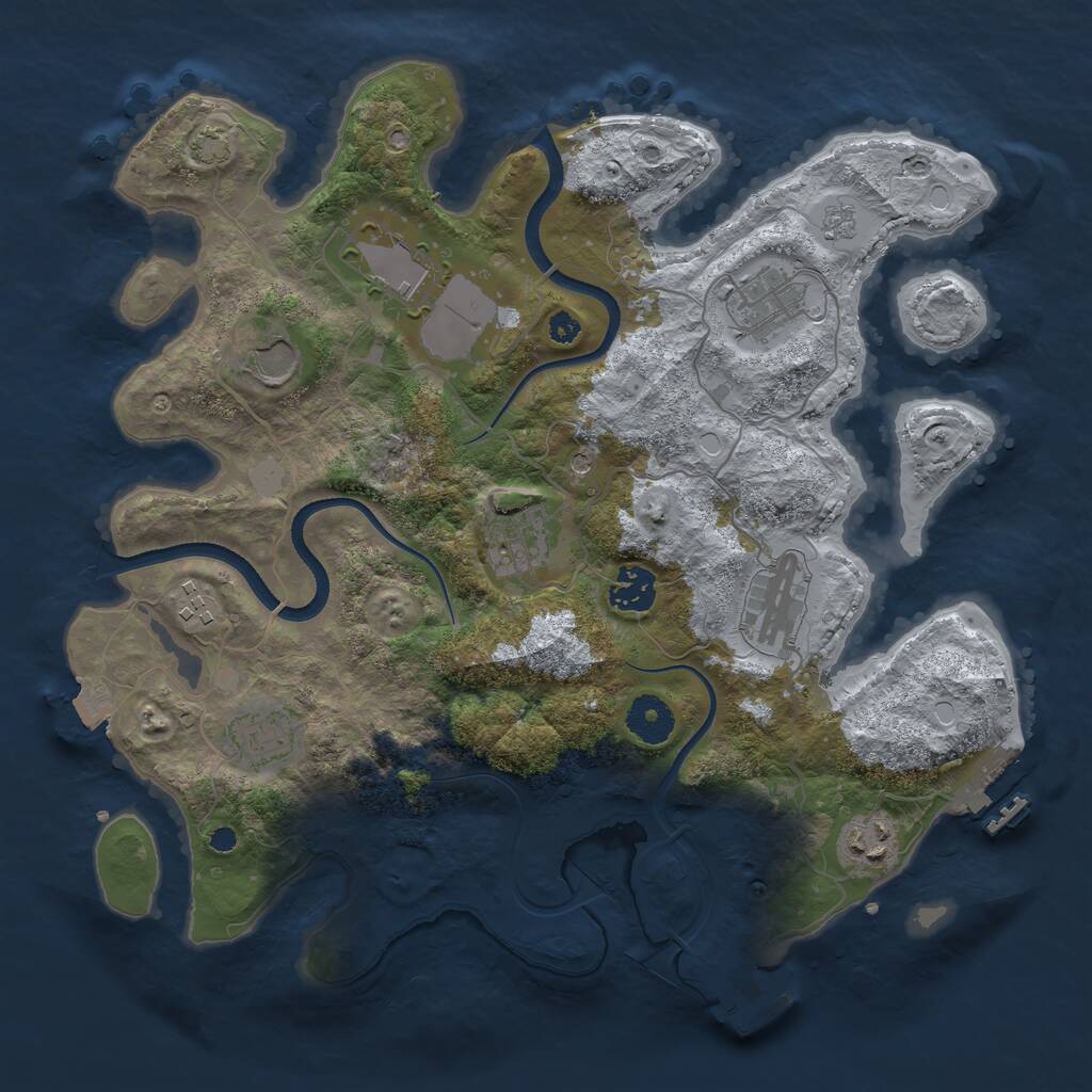 Rust Map: Procedural Map, Size: 3500, Seed: 125149, 15 Monuments