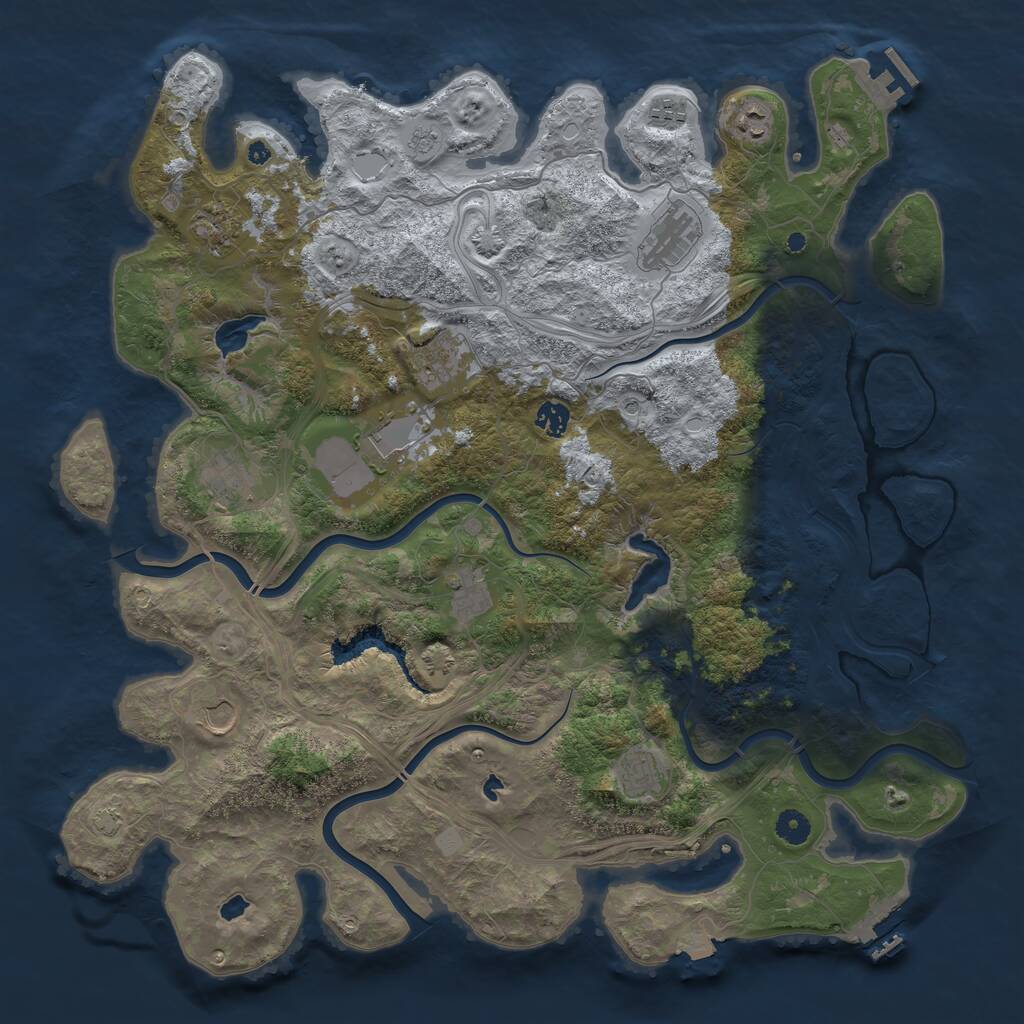 Rust Map: Procedural Map, Size: 4500, Seed: 880909319, 17 Monuments