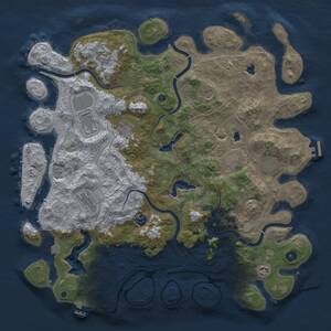 Thumbnail Rust Map: Procedural Map, Size: 4500, Seed: 408186015, 16 Monuments