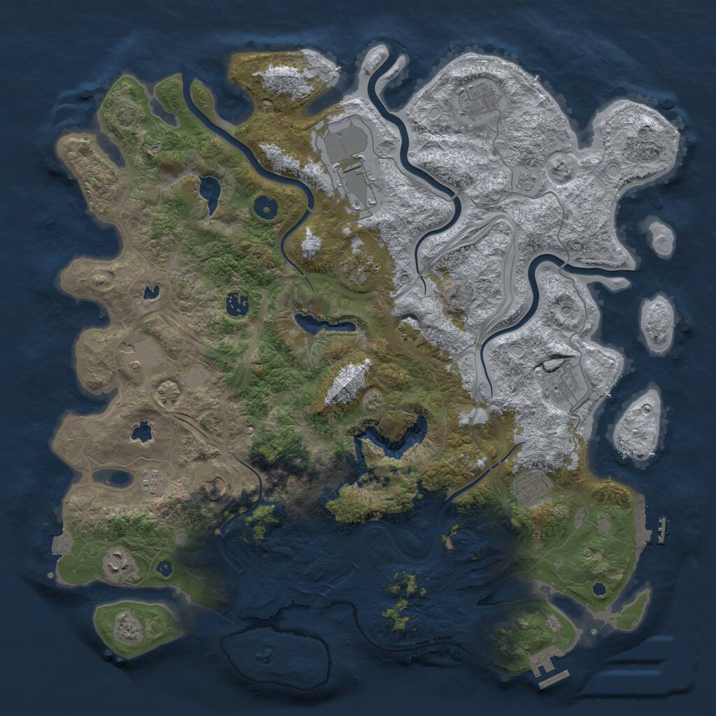 Rust Map: Procedural Map, Size: 4500, Seed: 1773864837, 16 Monuments