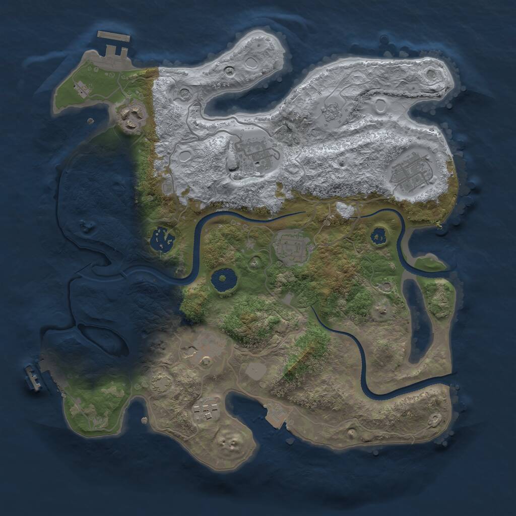 Rust Map: Procedural Map, Size: 3200, Seed: 71998, 13 Monuments