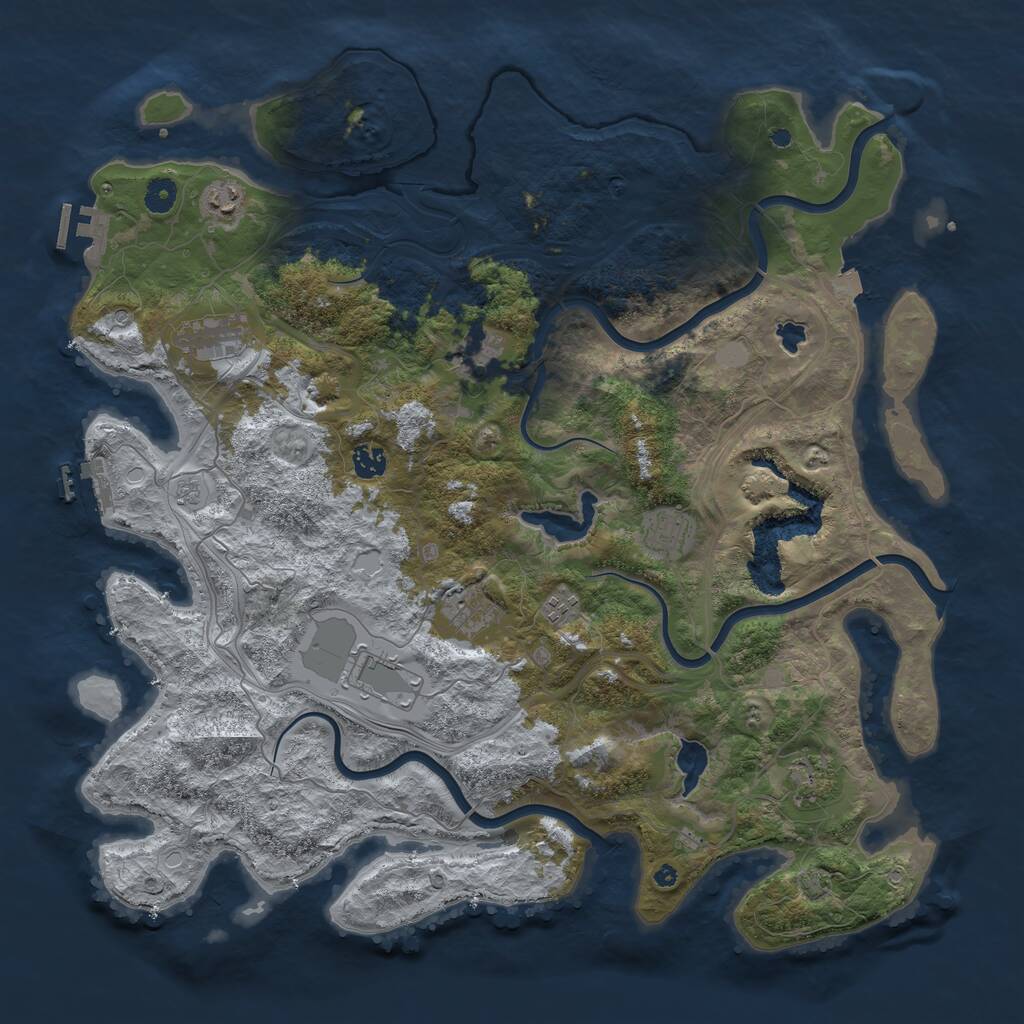 Rust Map: Procedural Map, Size: 4500, Seed: 709717730, 15 Monuments