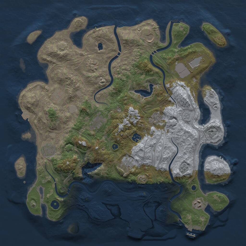 Rust Map: Procedural Map, Size: 4250, Seed: 1805144025, 17 Monuments