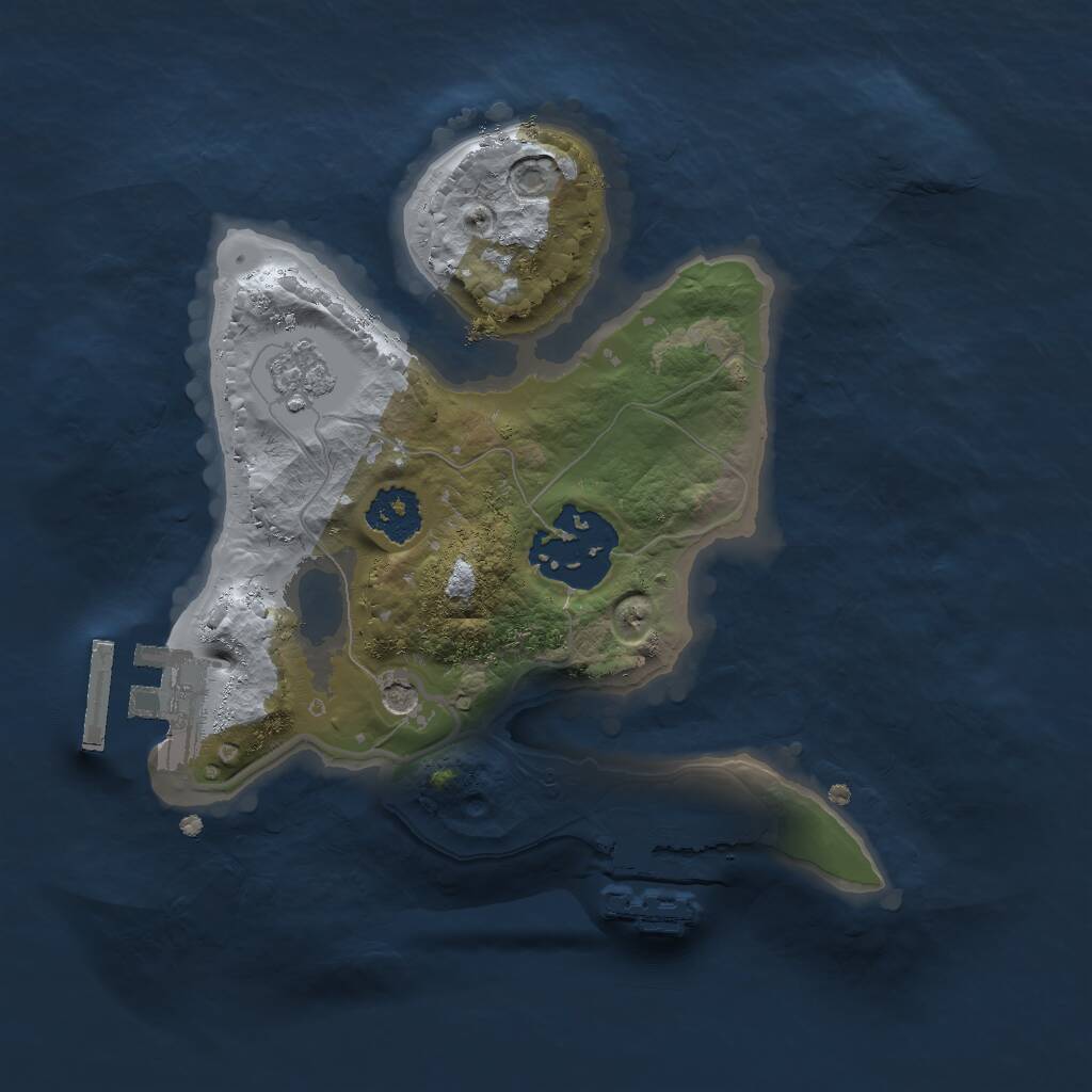 Rust Map: Procedural Map, Size: 2000, Seed: 498918521, 6 Monuments