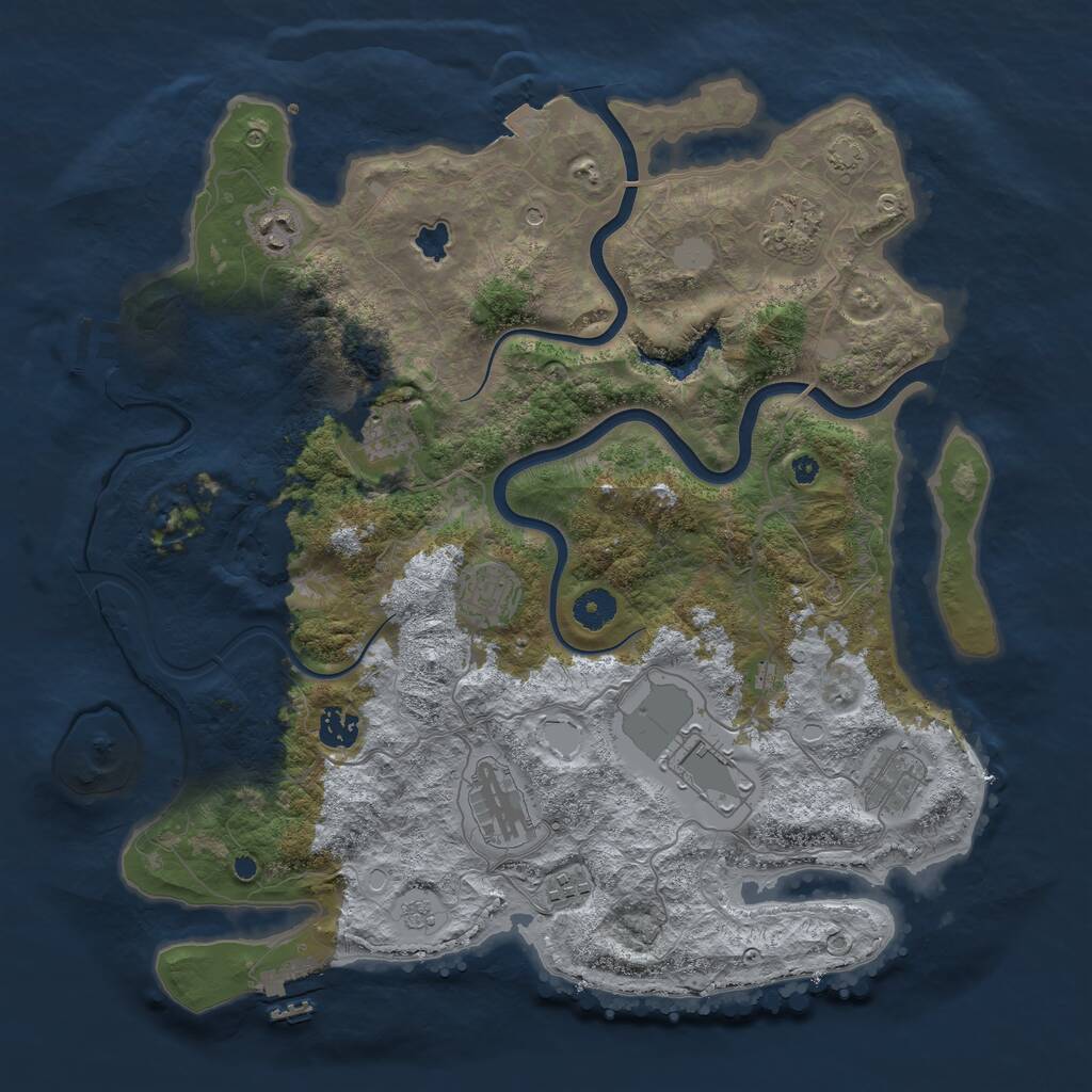 Rust Map: Procedural Map, Size: 4000, Seed: 145983650, 15 Monuments