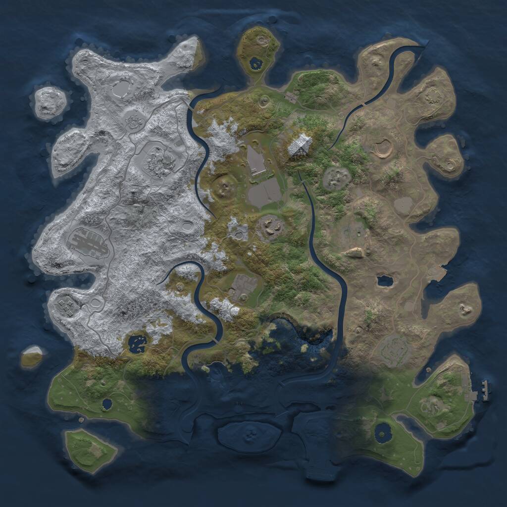 Rust Map: Procedural Map, Size: 4000, Seed: 1760547083, 16 Monuments