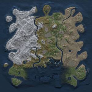 Thumbnail Rust Map: Procedural Map, Size: 4000, Seed: 1760547083, 16 Monuments
