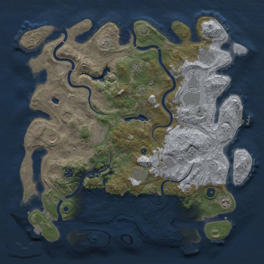 Rust Map: Procedural Map, Size: 4250, Seed: 931788834, 16 Monuments