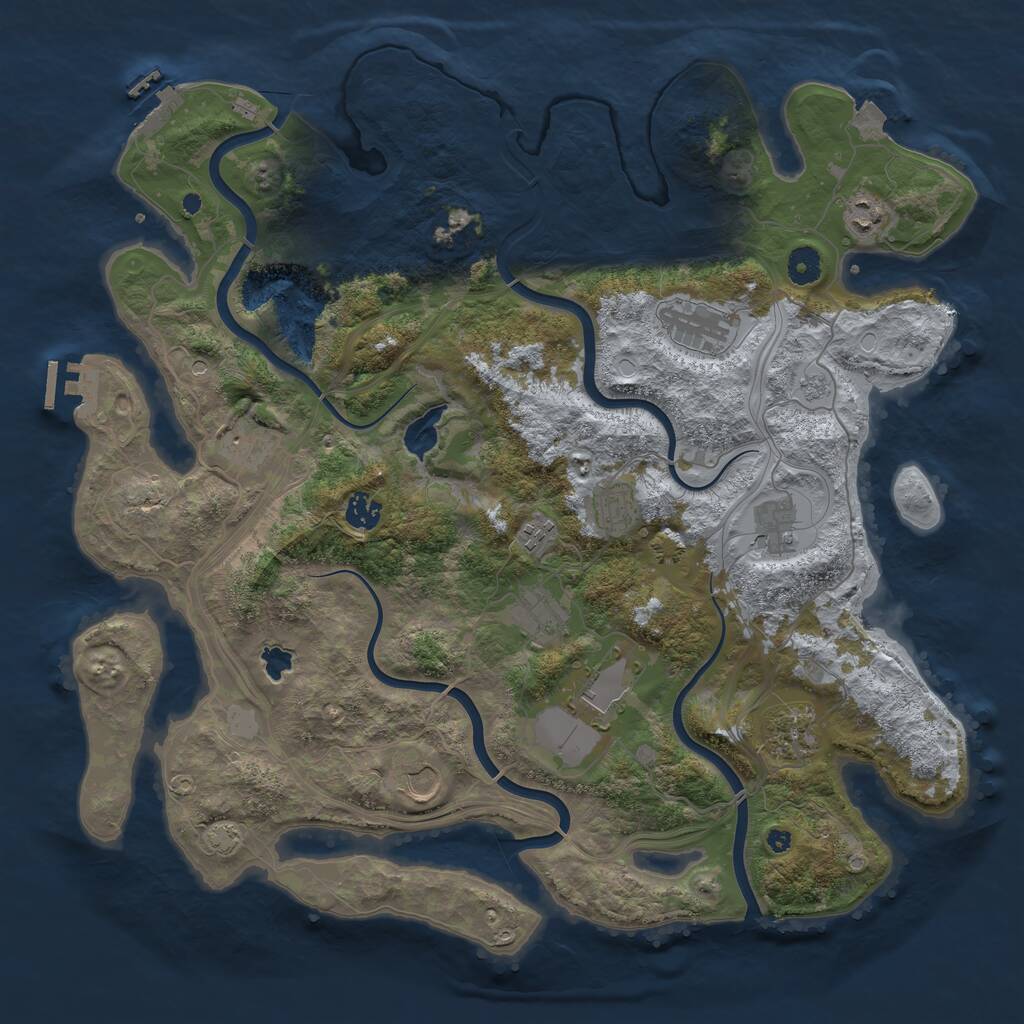Rust Map: Procedural Map, Size: 4250, Seed: 460619008, 17 Monuments