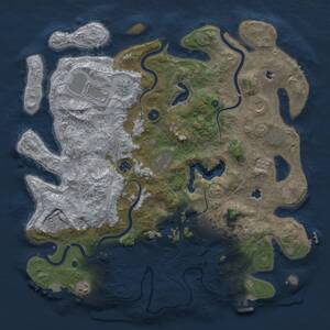 Thumbnail Rust Map: Procedural Map, Size: 4500, Seed: 1127419830, 16 Monuments