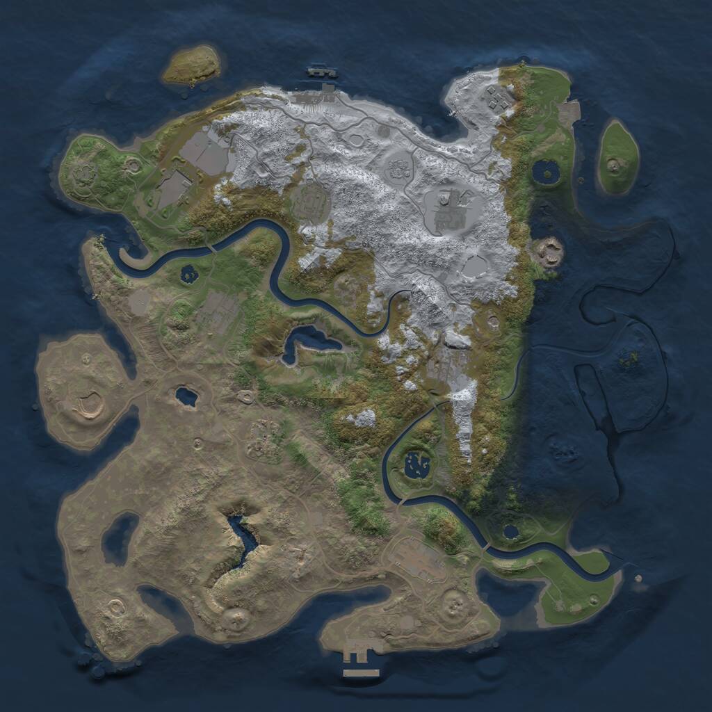 Rust Map: Procedural Map, Size: 4000, Seed: 1601738390, 17 Monuments