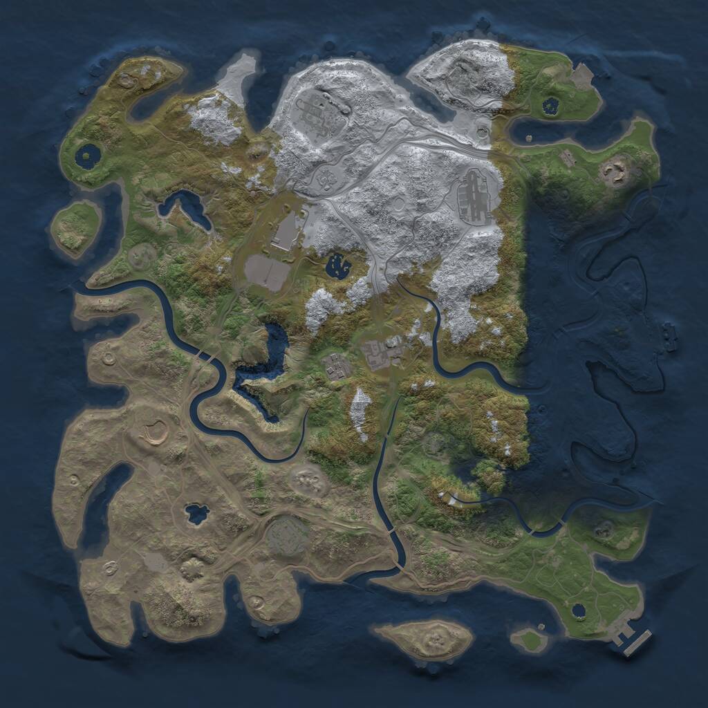 Rust Map: Procedural Map, Size: 4250, Seed: 1064247854, 15 Monuments