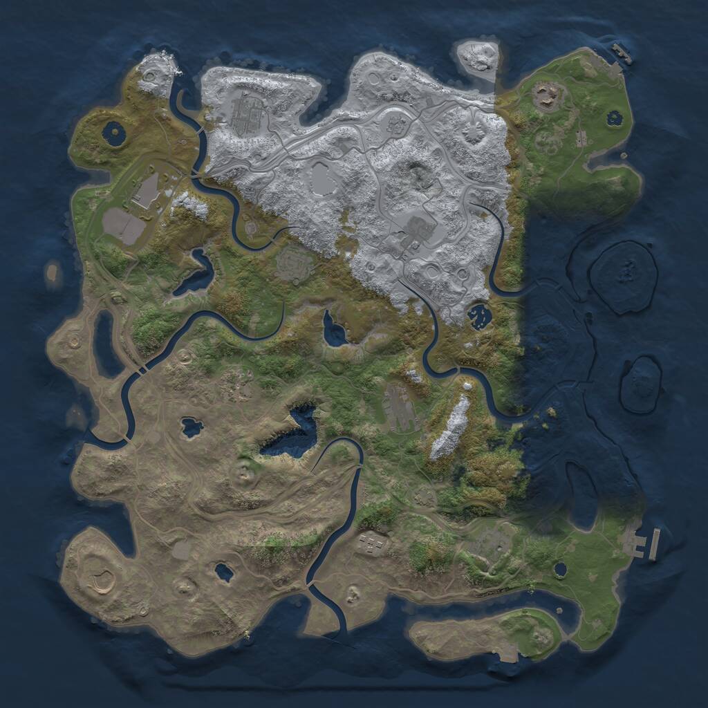 Rust Map: Procedural Map, Size: 4500, Seed: 12918838, 17 Monuments
