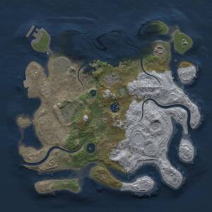Thumbnail Rust Map: Procedural Map, Size: 3300, Seed: 1172435611, 12 Monuments