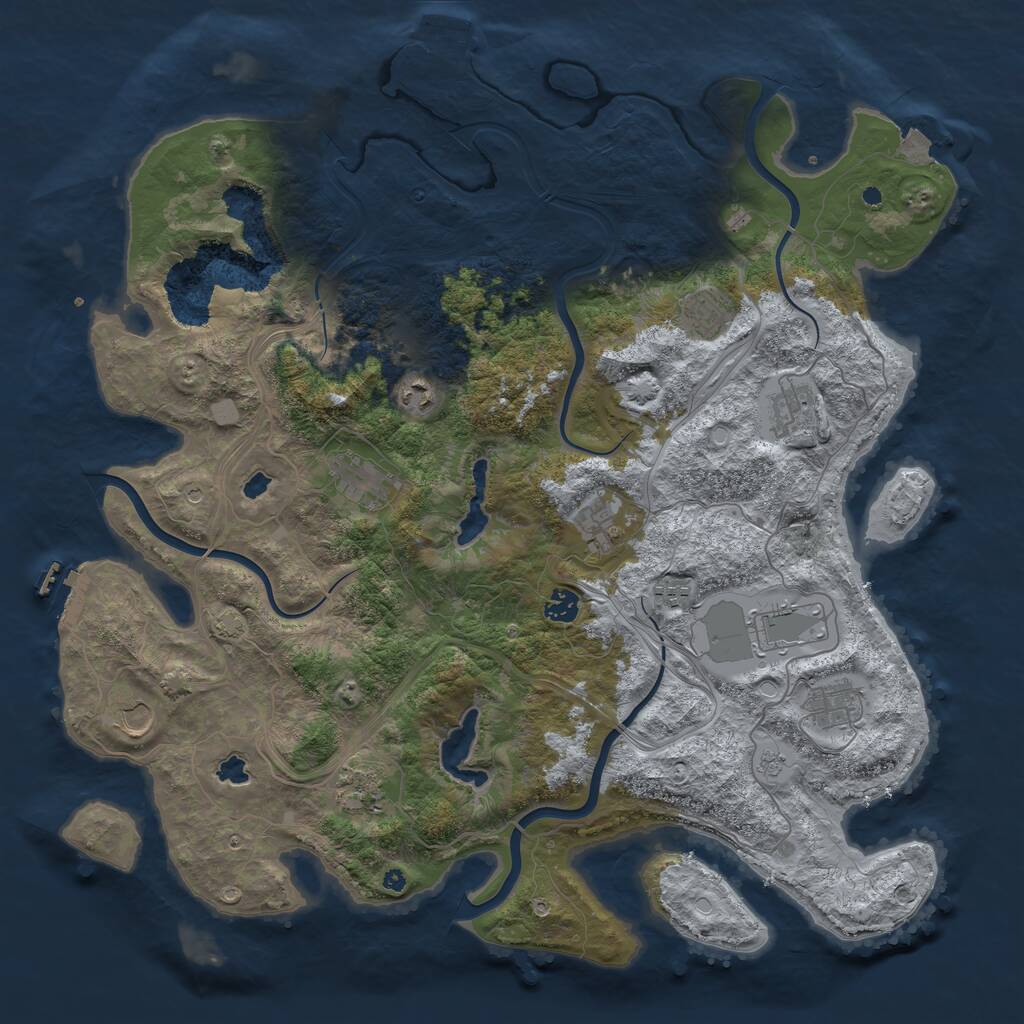 Rust Map: Procedural Map, Size: 4500, Seed: 1659821731, 17 Monuments