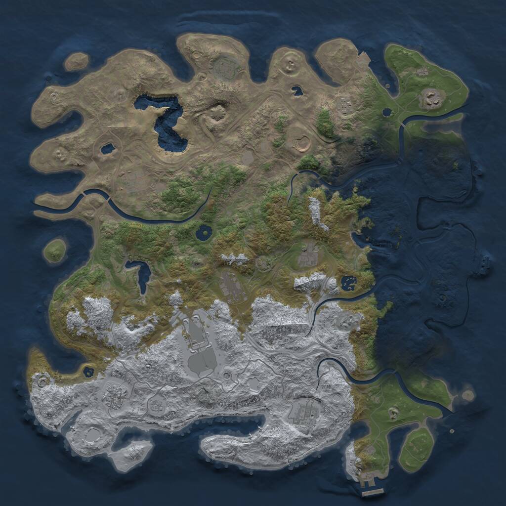 Rust Map: Procedural Map, Size: 4700, Seed: 738022078, 17 Monuments