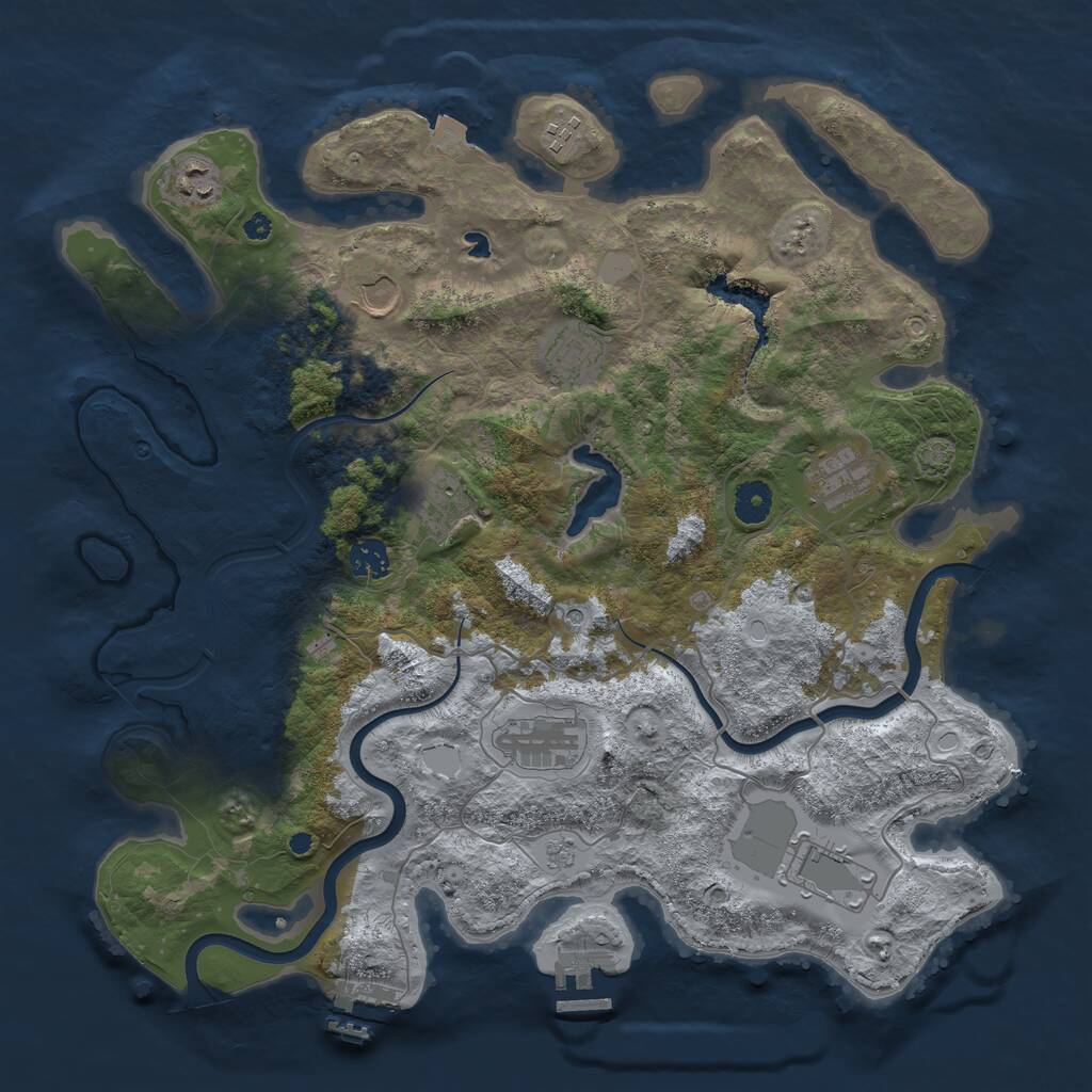 Rust Map: Procedural Map, Size: 4000, Seed: 998158, 15 Monuments