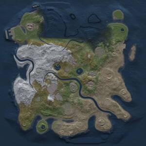 Thumbnail Rust Map: Procedural Map, Size: 3500, Seed: 1312689801, 14 Monuments
