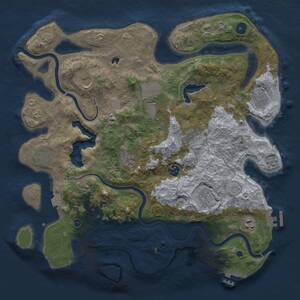 Thumbnail Rust Map: Procedural Map, Size: 4000, Seed: 838254881, 16 Monuments