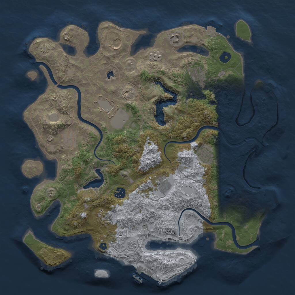 Rust Map: Procedural Map, Size: 4000, Seed: 860855398, 16 Monuments