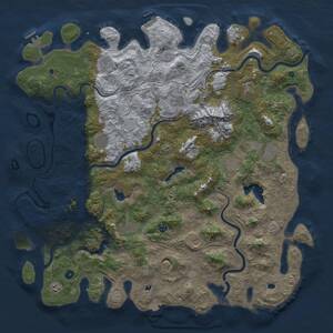 Thumbnail Rust Map: Procedural Map, Size: 5500, Seed: 5554883, 17 Monuments