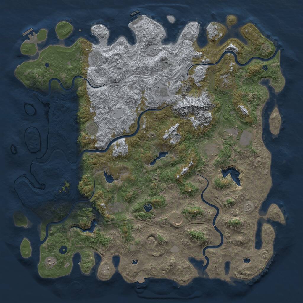 Rust Map: Procedural Map, Size: 5500, Seed: 5554883, 17 Monuments