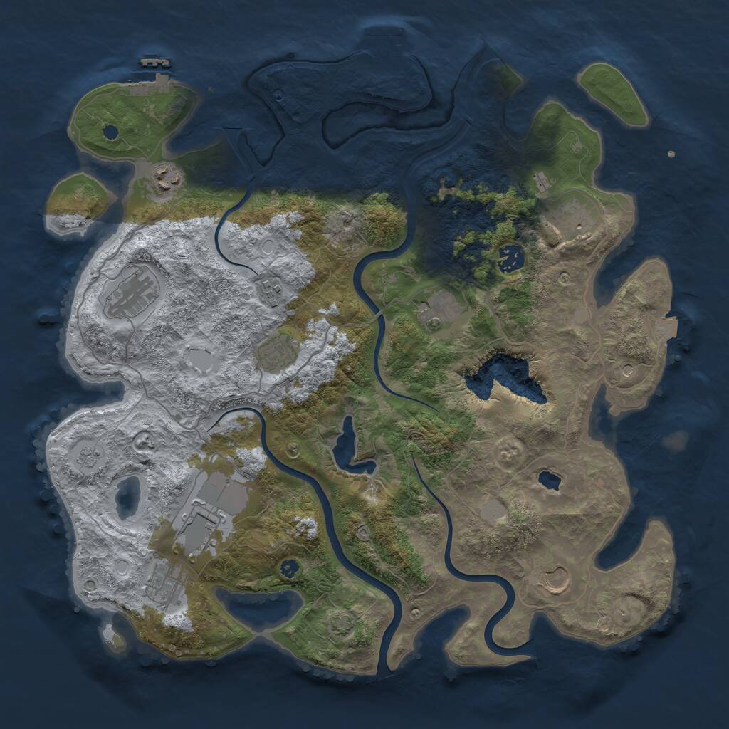 Rust Map: Procedural Map, Size: 4000, Seed: 462260684, 16 Monuments