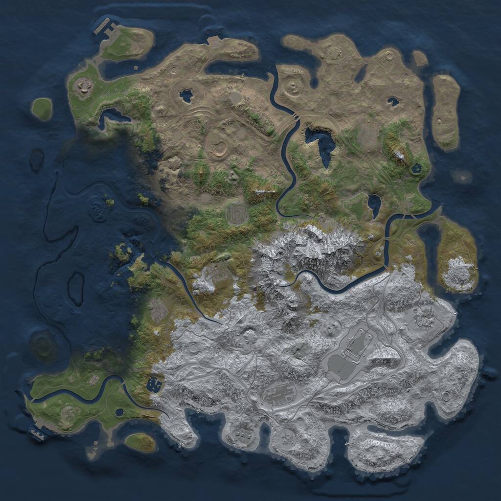 Rust Map: Procedural Map, Size: 5000, Seed: 369608599, 17 Monuments