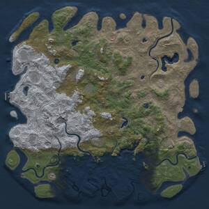 Thumbnail Rust Map: Procedural Map, Size: 6000, Seed: 1102135295, 17 Monuments