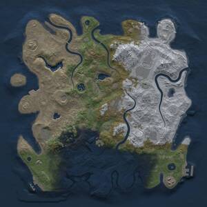 Thumbnail Rust Map: Procedural Map, Size: 4020, Seed: 4255658, 15 Monuments